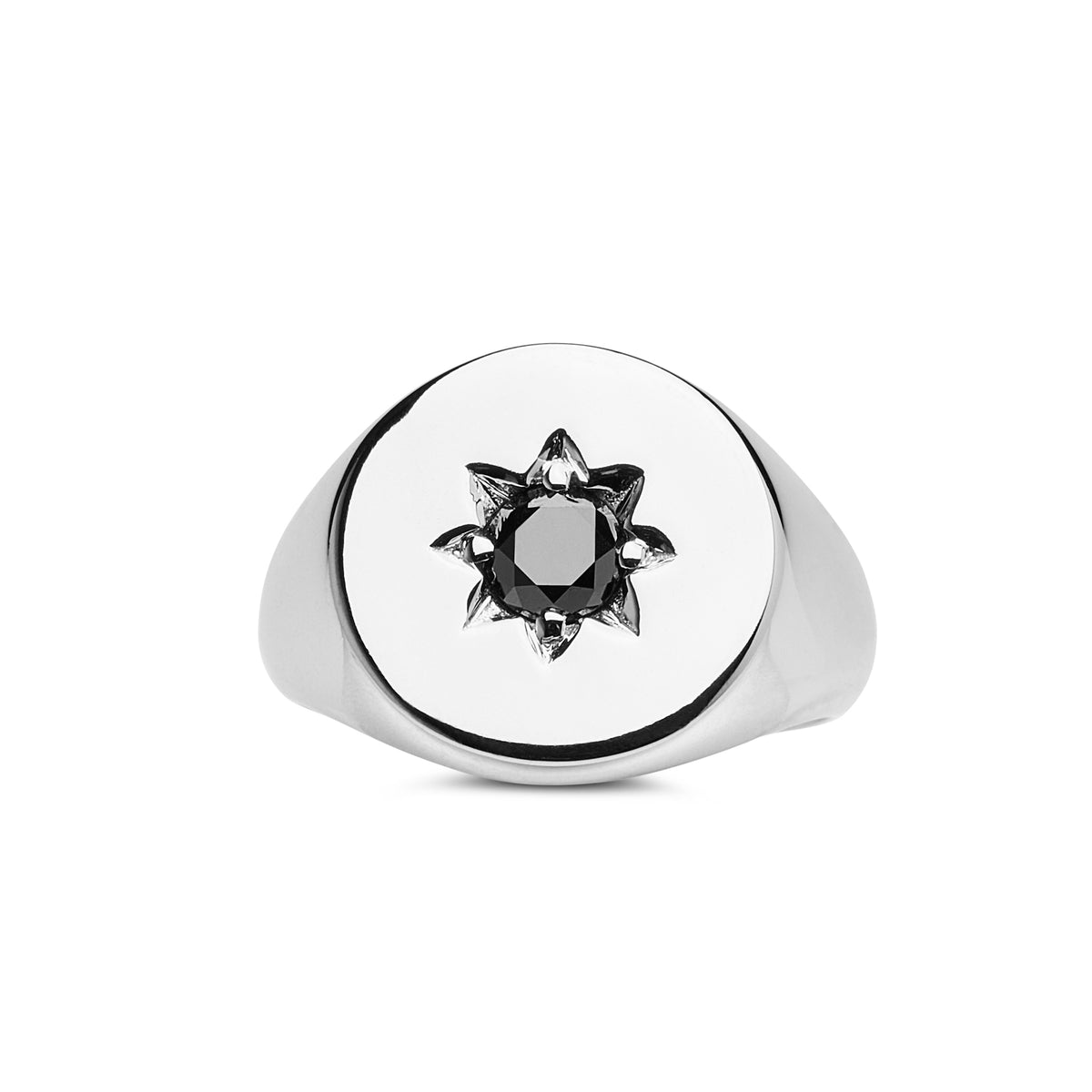 Signet Ring Set With Black Diamond
