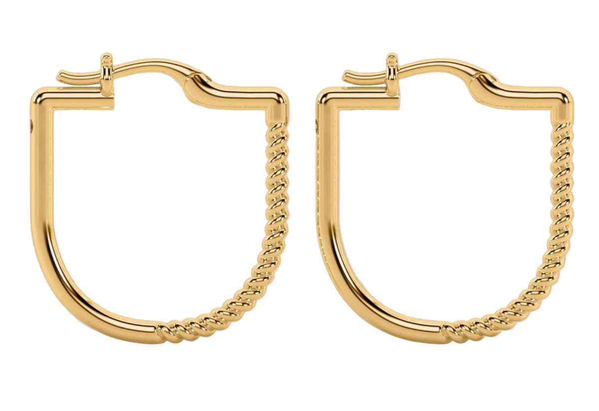 Large Hoop Earrings with a Twist