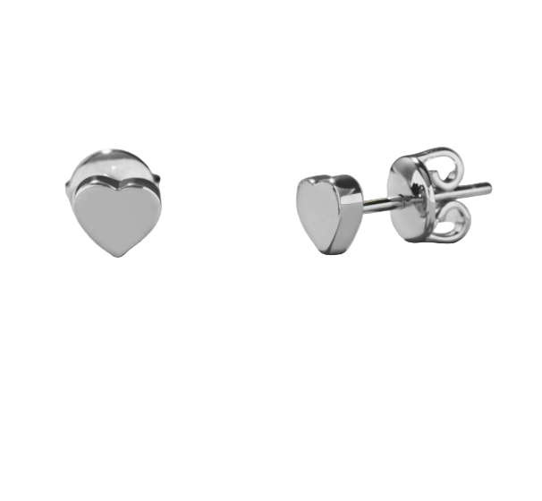 Heart shaped stud earrings