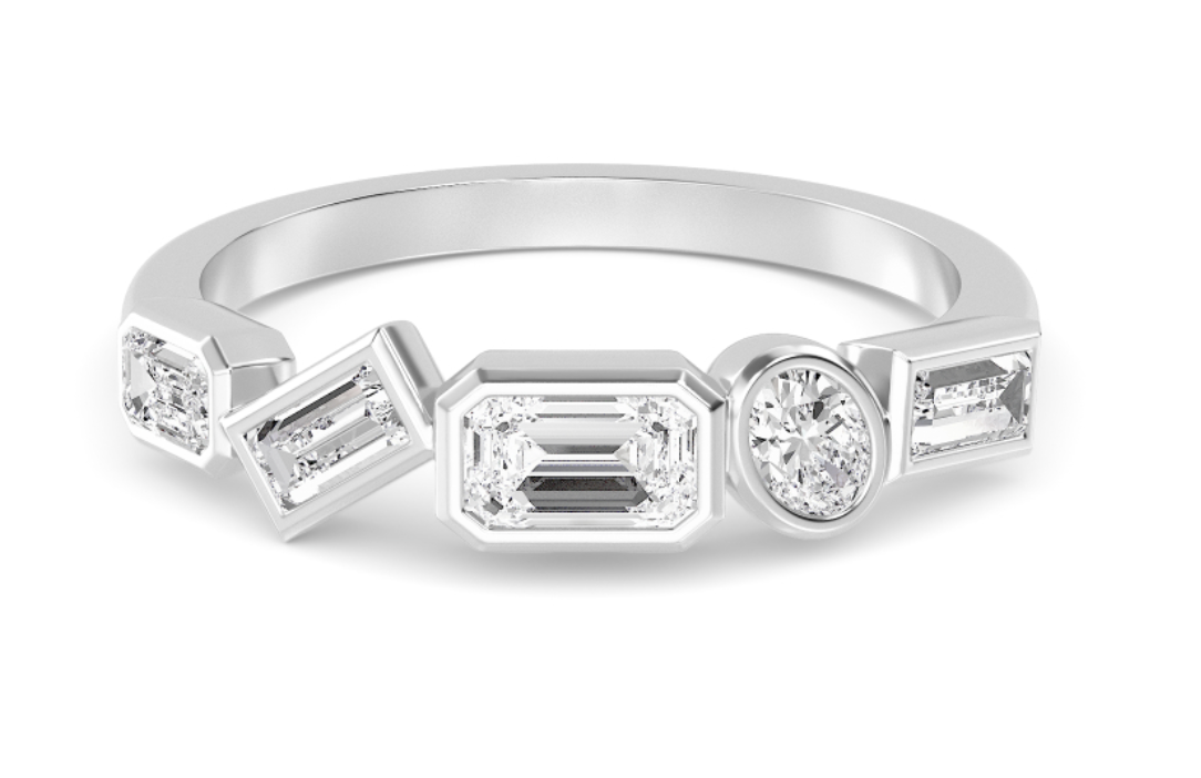 Multi-Shaped Bezel Set Band