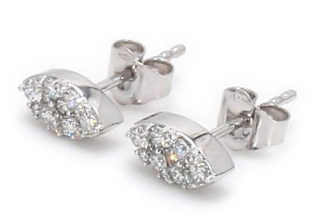 Diamond Pave Pear Shape Studs