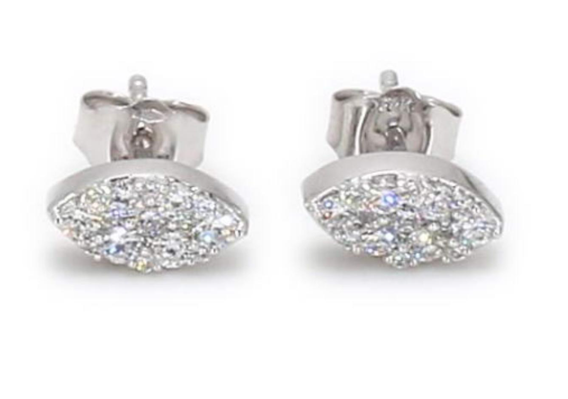 Diamond Pave Pear Shape Studs