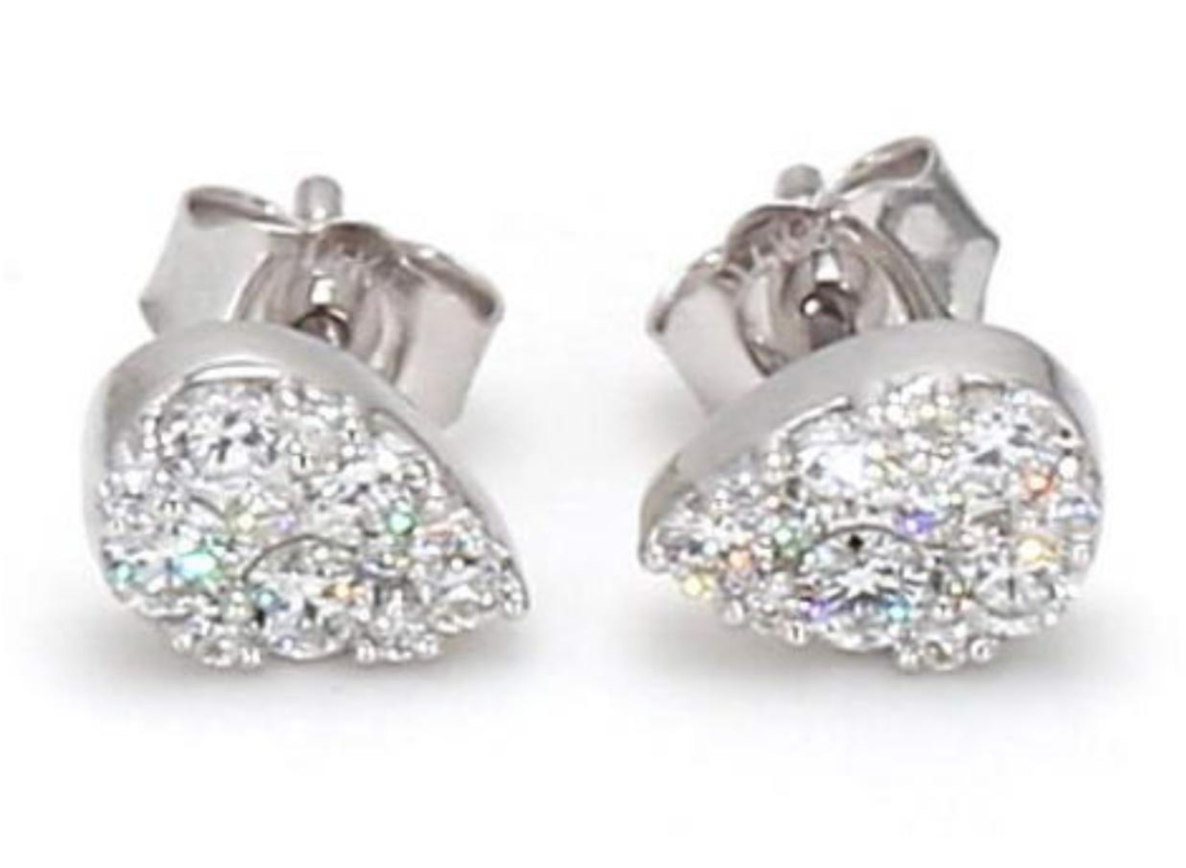 Diamond Pave' Marquise Shape Studs