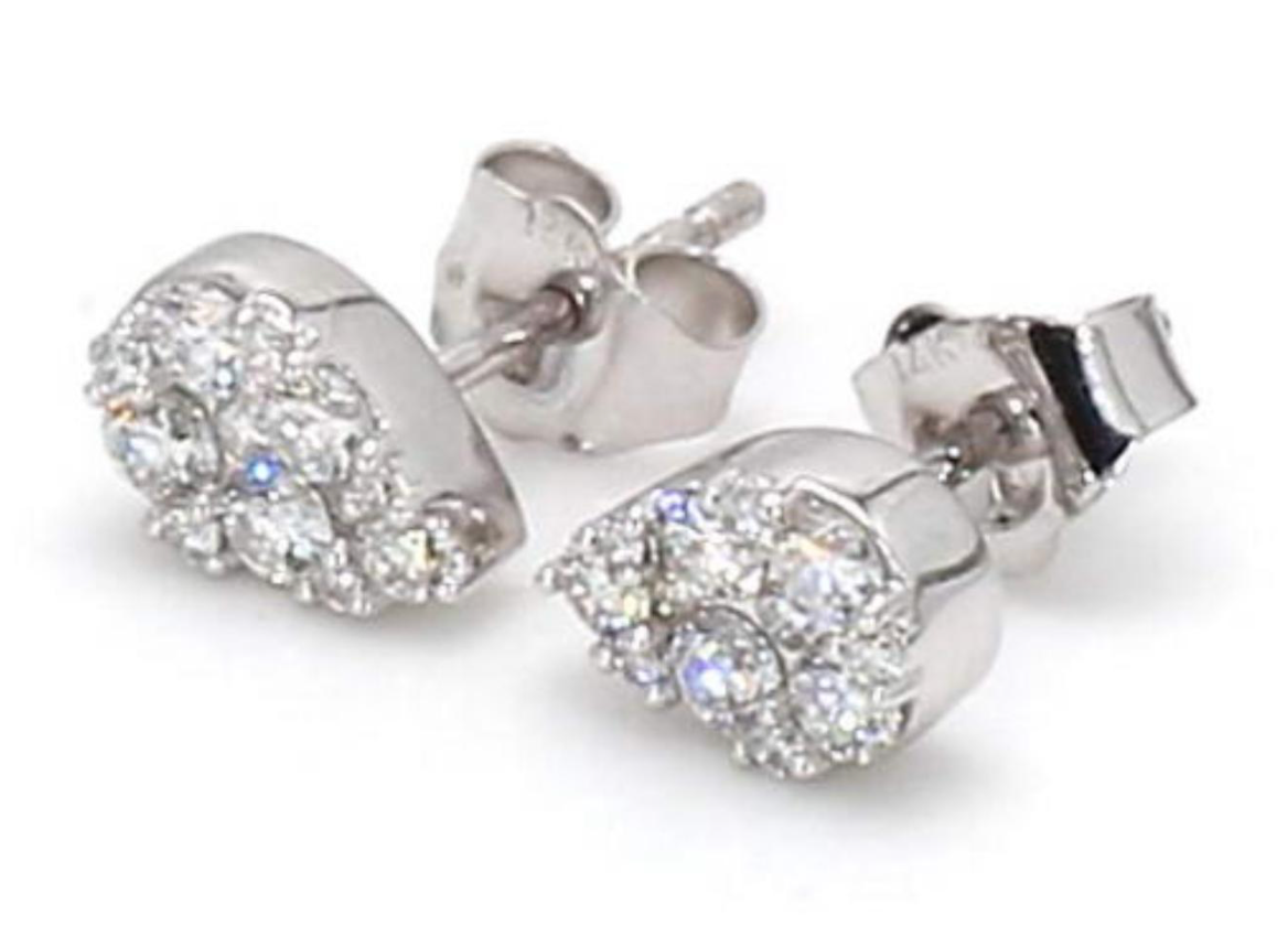 Diamond Pave' Marquise Shape Studs
