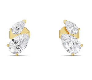 Diamond Double Pear Shape Studs