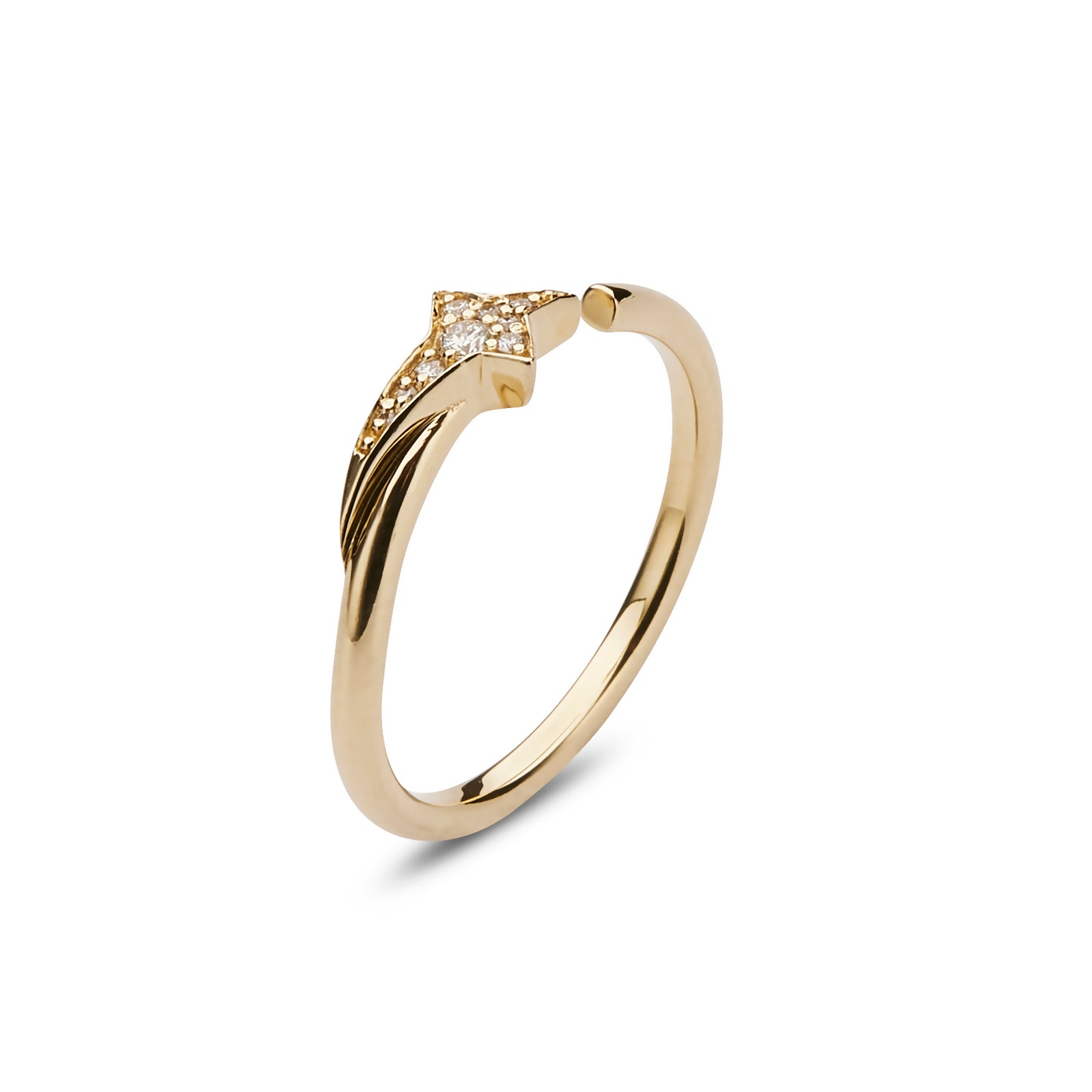 Diamond Star Ring In Yellow Gold