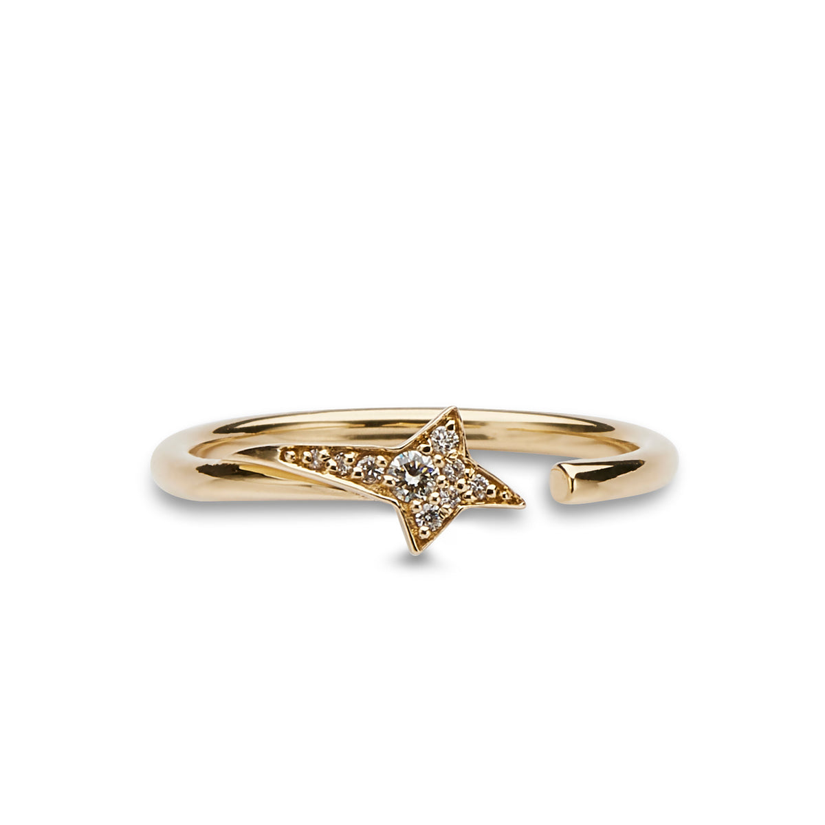 Diamond Star Ring In Yellow Gold