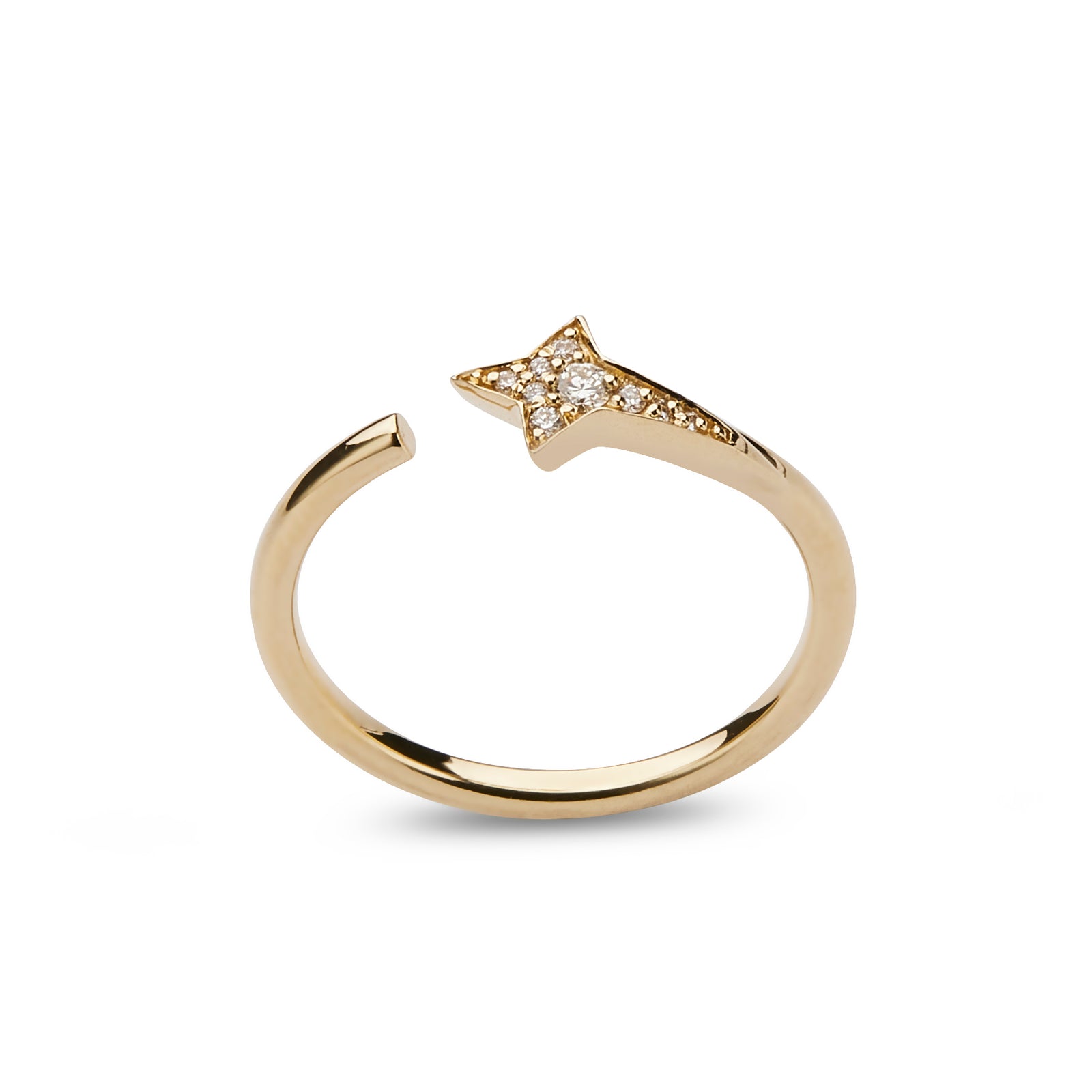 Diamond Star Ring In Yellow Gold