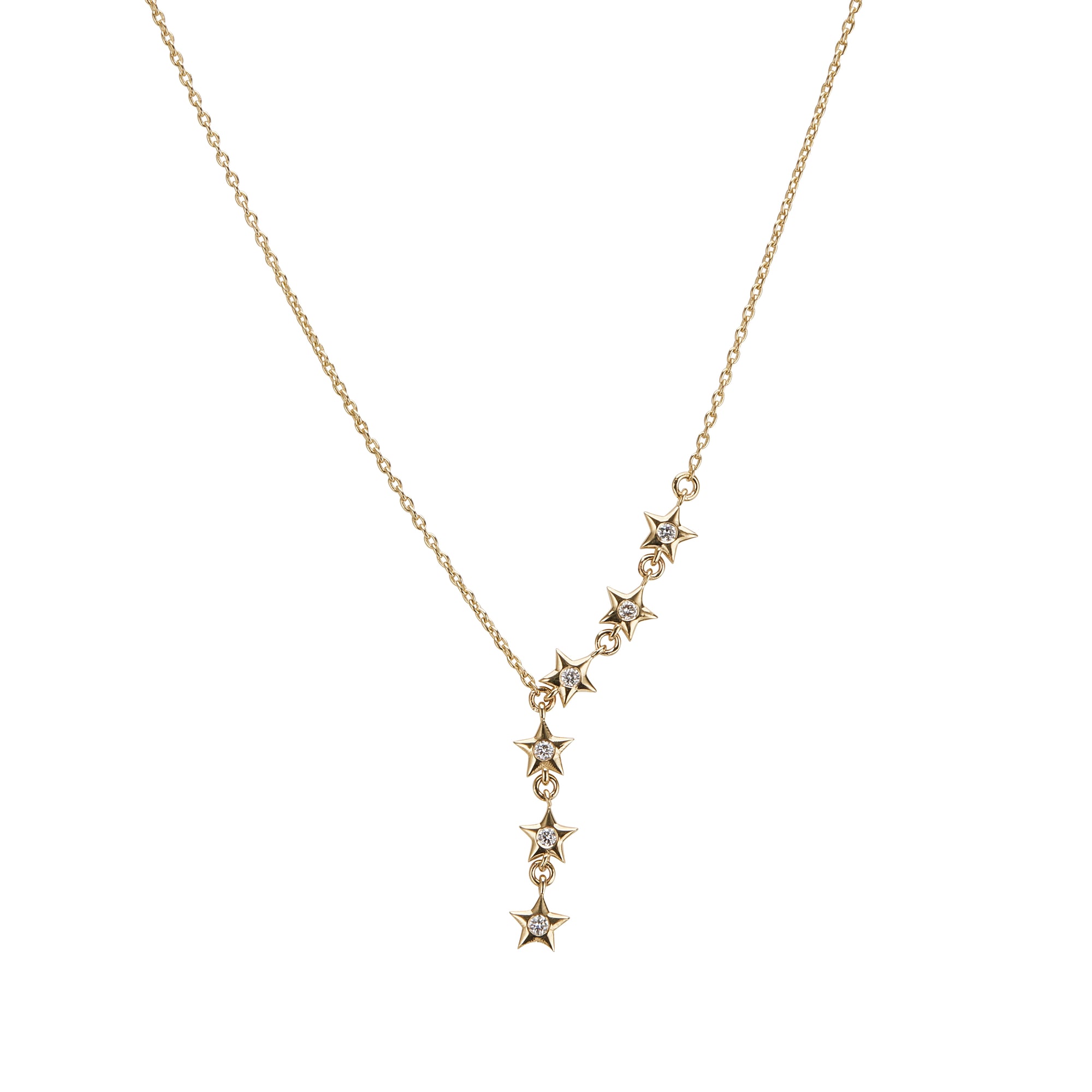 Falling Stars Yellow Gold Necklace