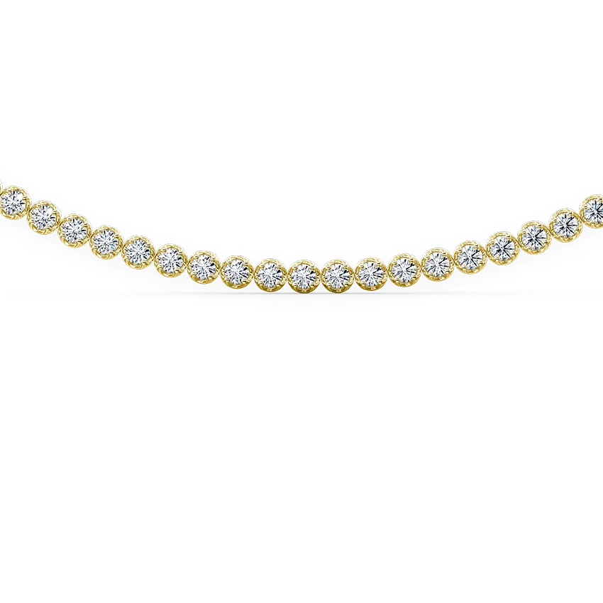 Tennis Necklace Round Brilliant Crown Set