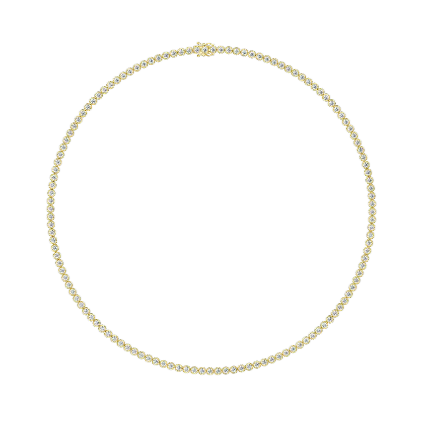 Tennis Necklace Round Brilliant Crown Set