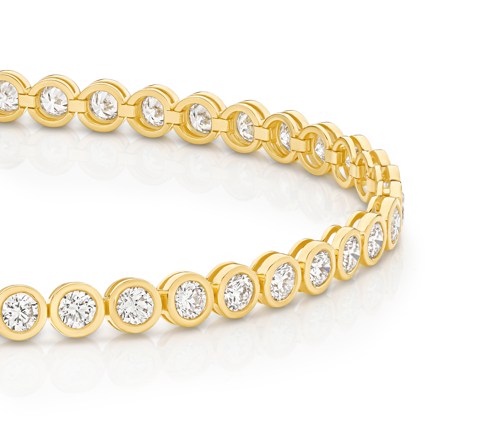 Diamond Tennis Bracelet Round Diamond Bezel Set