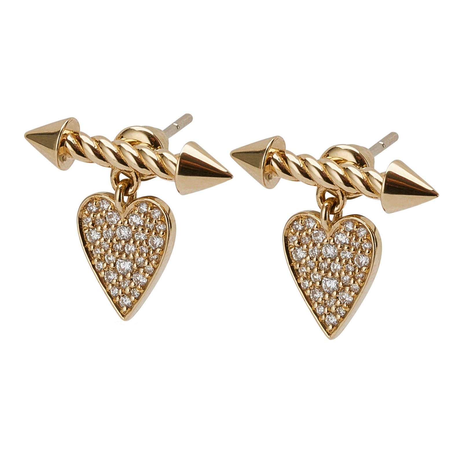 Heart And Arrow Shaped Diamond Earrings