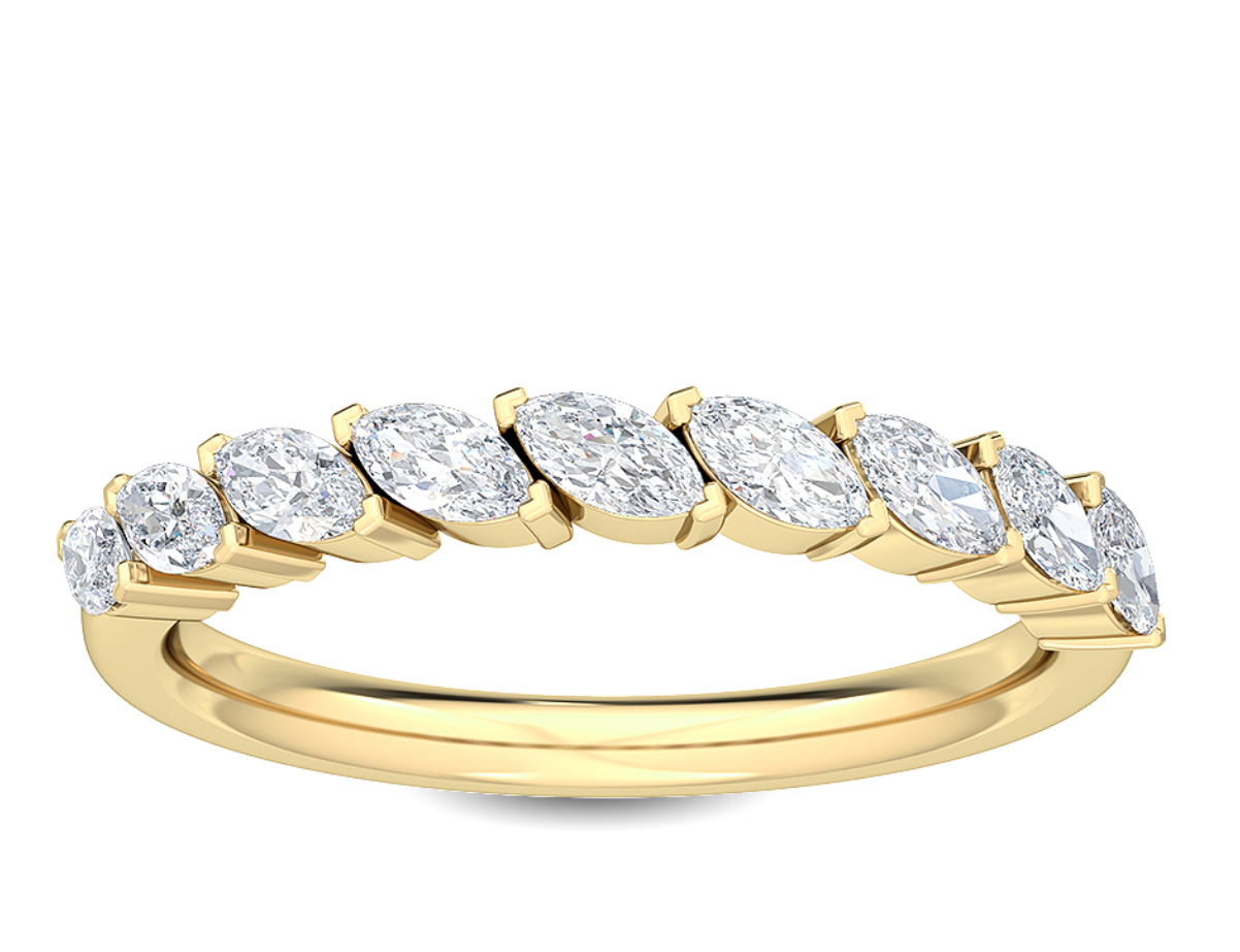 Diamond Marquise Shape Half Band