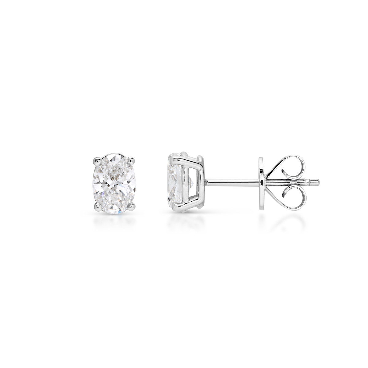 Oval Cut Diamond Stud Earrings