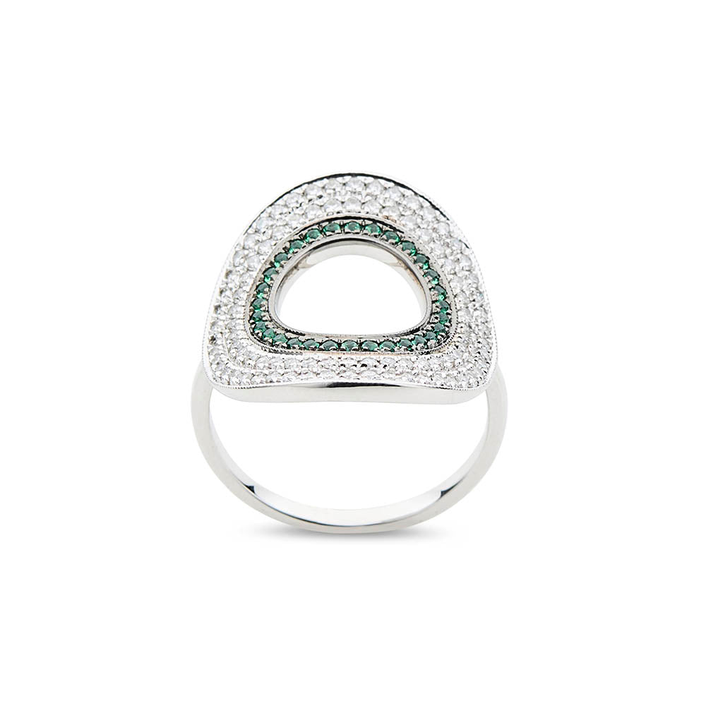 Emerald & Diamond Oval Cocktail Ring