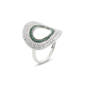 Emerald & Diamond Oval Cocktail Ring