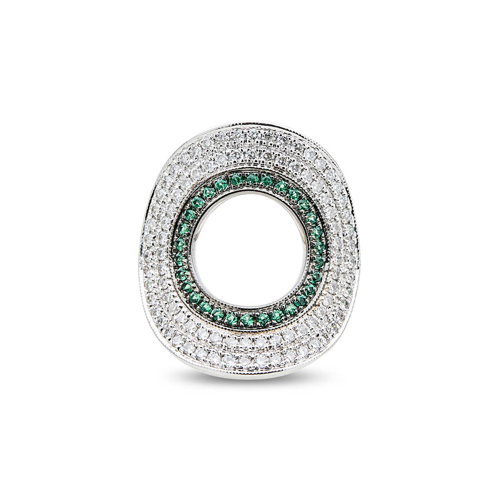 Emerald & Diamond Oval Cocktail Ring