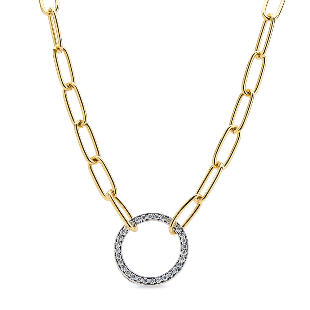 Diamond Disk Pendant Necklace
