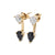 Diamond  & Onyx Pear Shaped Stud  Drop Earrings