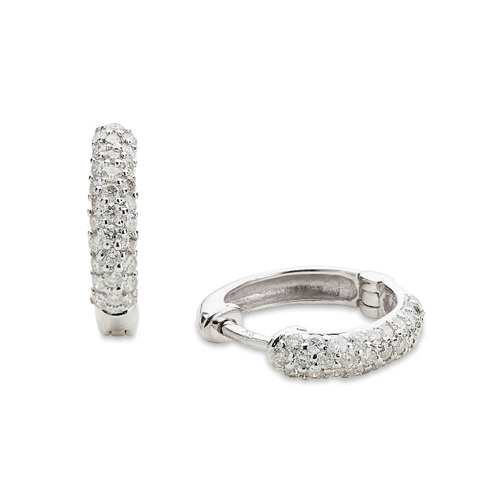 Diamond Rounded Huggie Earrings