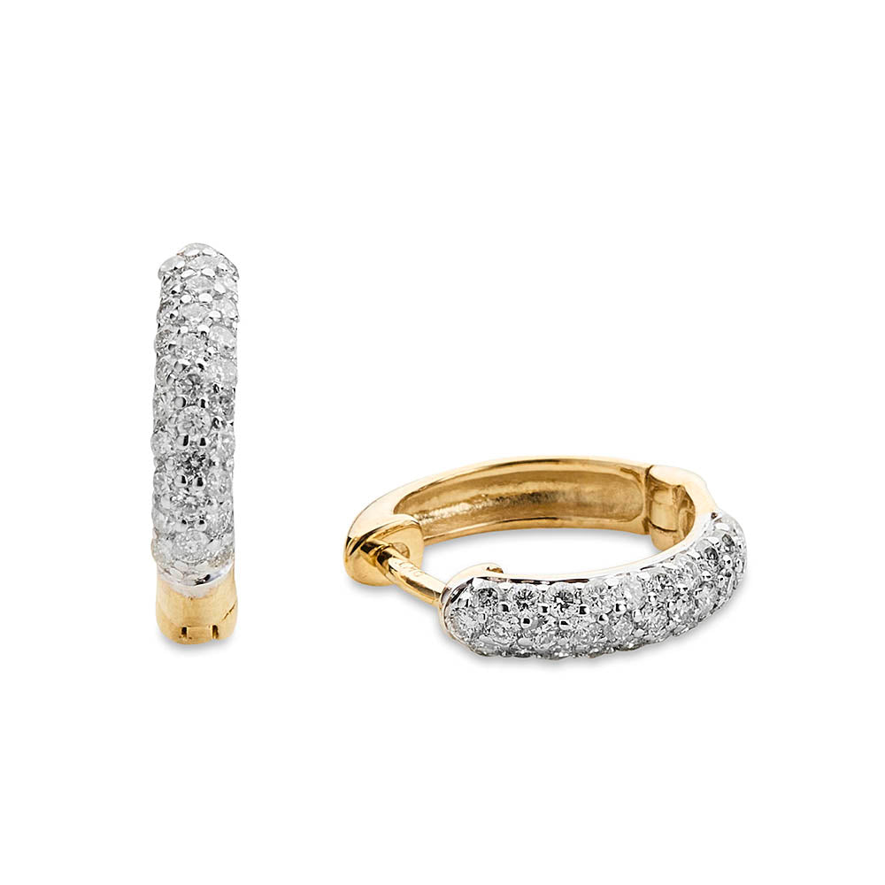 Diamond Rounded Huggie Earrings