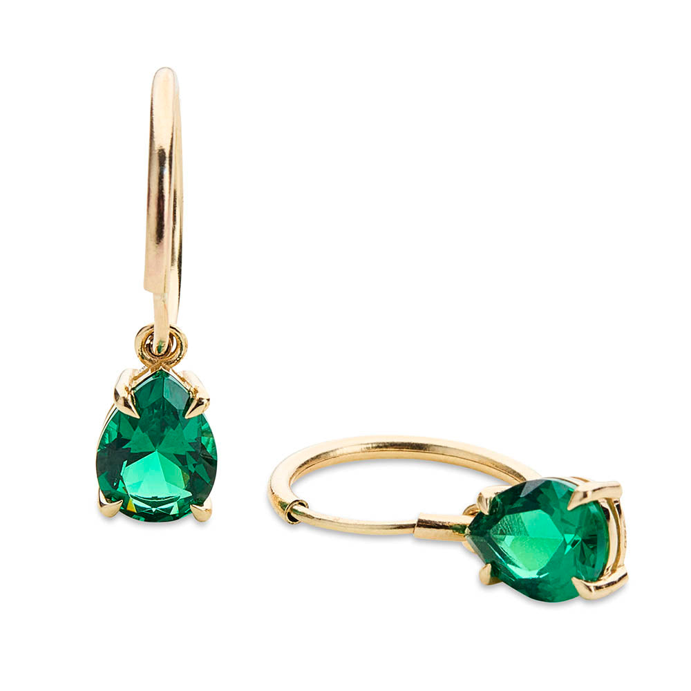Emerald Pear Drop Earrings
