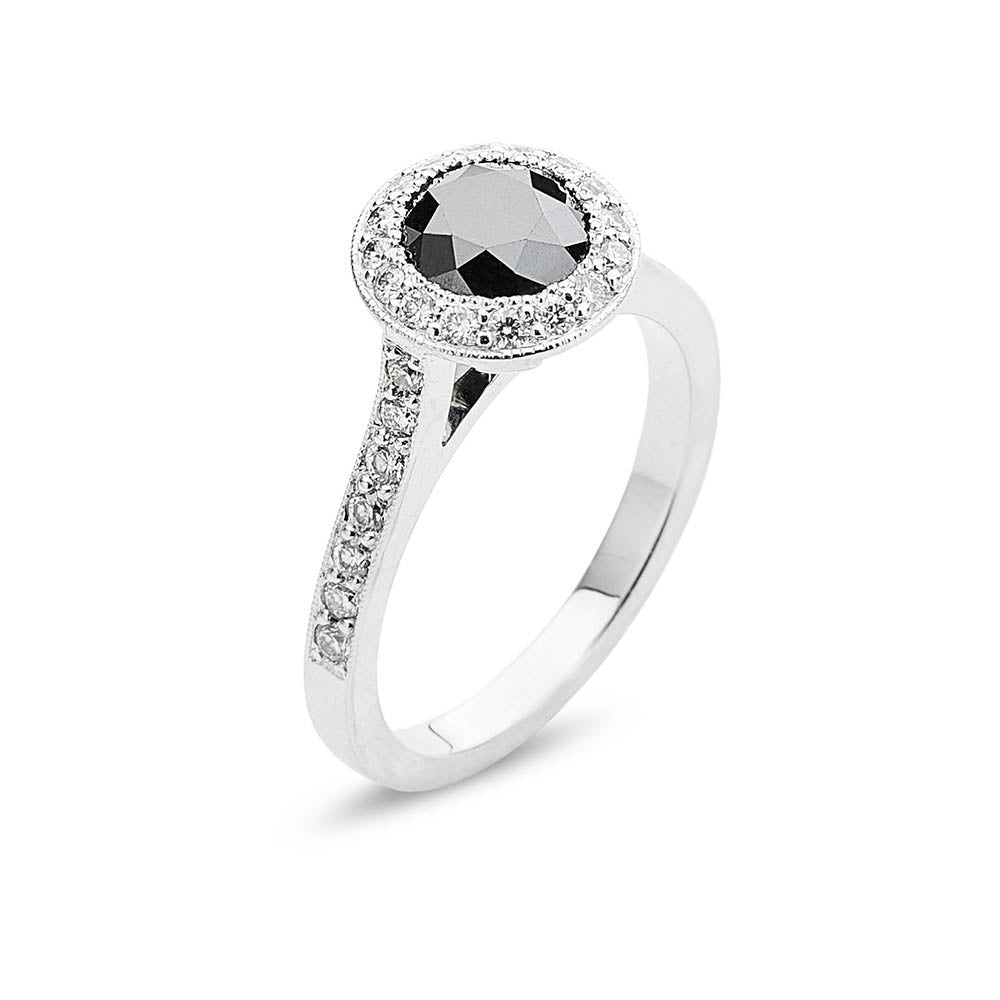 Black Diamond Engagement Ring