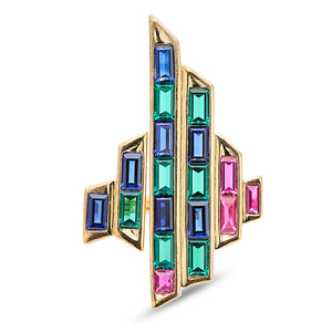 Multicoloured Sapphire Empire Cocktail Ring