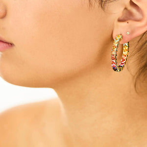 Multicoloured Sapphire Hoop Earrings