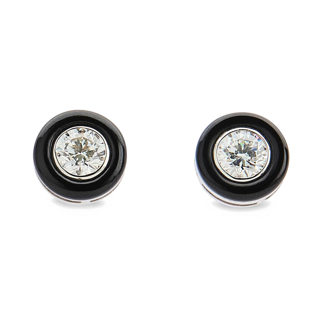 Diamond & Onyx Stud Earrings