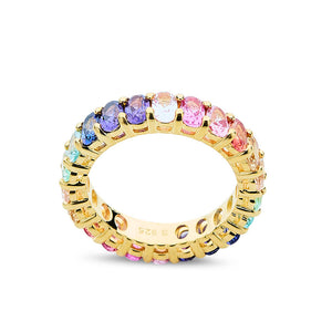 Multicoloured Sapphire Oval Cut Ring