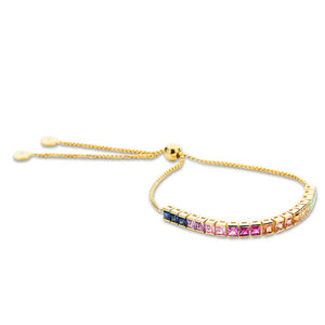 Multicoloured Adjustable Sapphire Bracelet