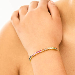 Multicoloured Adjustable Sapphire Bracelet