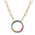 Multicoloured Sapphire Disk Pendant Necklace