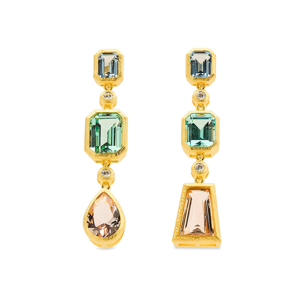 Multicoloured Gem Drop Earrings