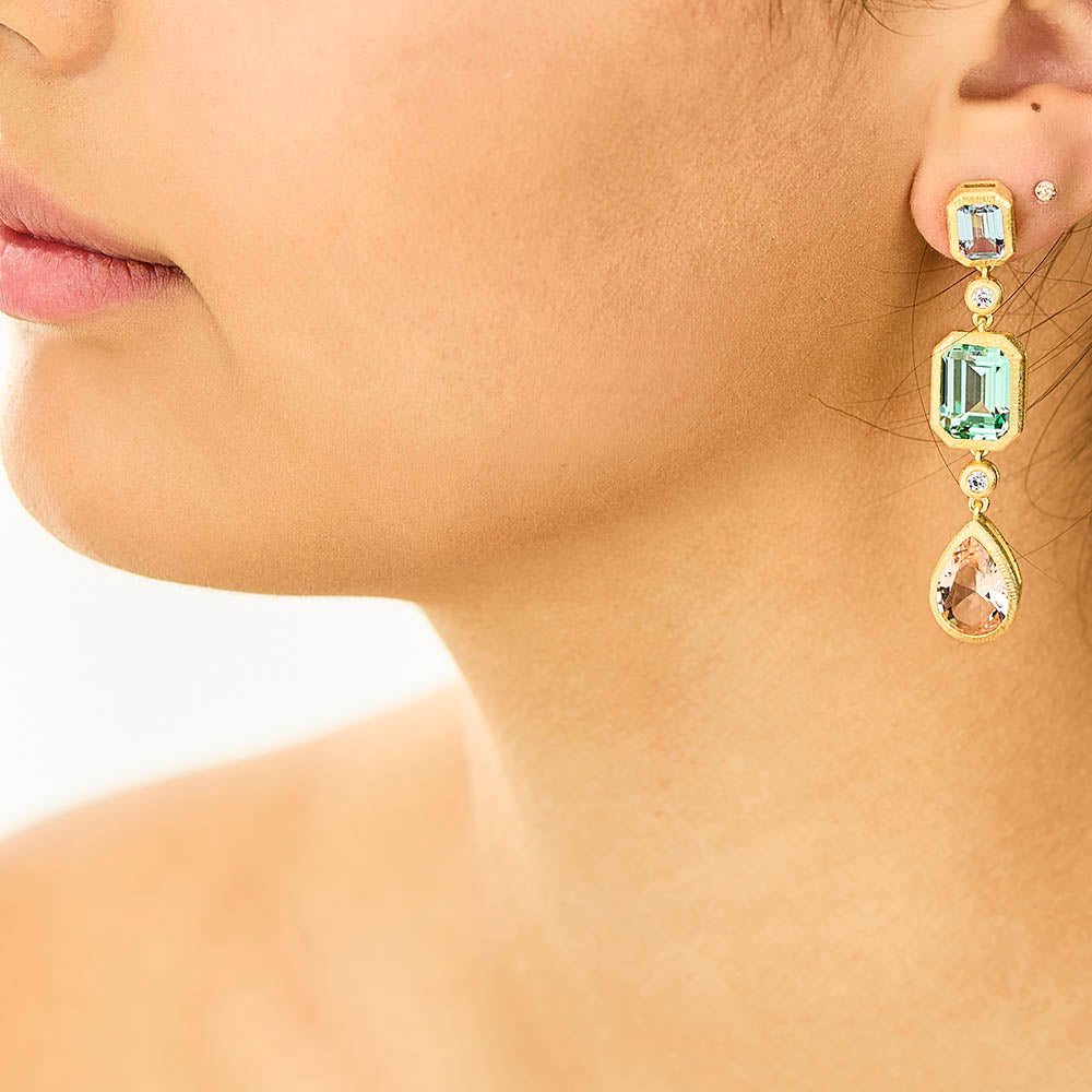 Multicoloured Gem Drop Earrings